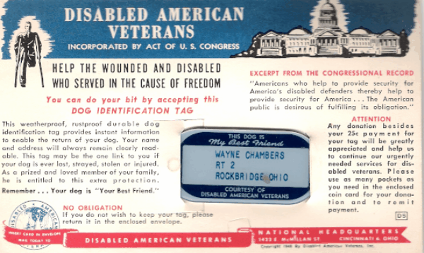 1948 Dog Tag On Mailer